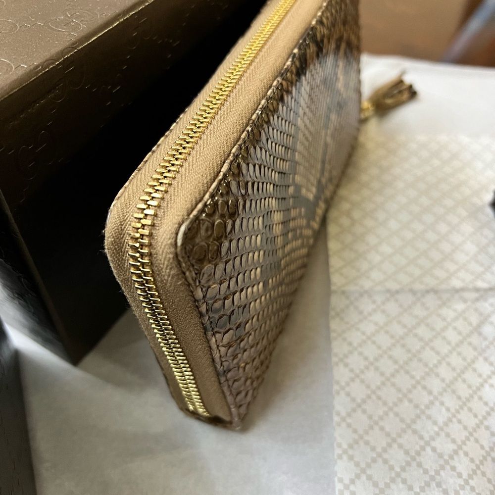 Authentic Gucci Python, Continental Wallet - Picture 6 of 11